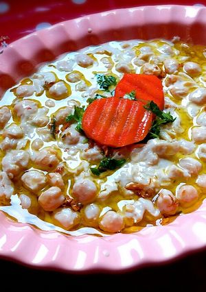 صورة لوصفة حمص بالطحينة او مسبحة