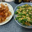 Tumis sayur okra+telur asin