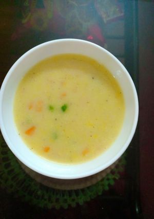 ভেজিটেবিল স্যুইট কর্ন স্যুপ (vegetable sweet corn soup recipe in Bengali) রেসিপির প্রধান ছবি
