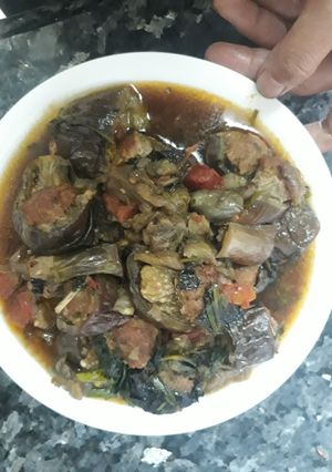 Hình của món Cà tím nhồi thịt sốt cà chua.