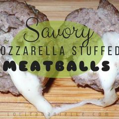 A picture of Savory Mozzarella Stuffed Meatballs .