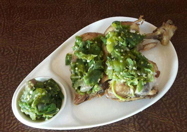 Resep Ayam penyet cabe ijo yang nikmat