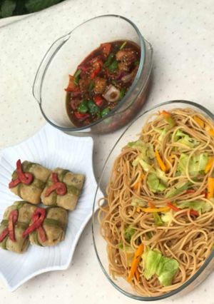 Freid spaghetti ainihin hoton girkin