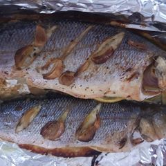 Grilled Sea bass with lemon grass A picture of Grilled Sea bass with lemon grass.