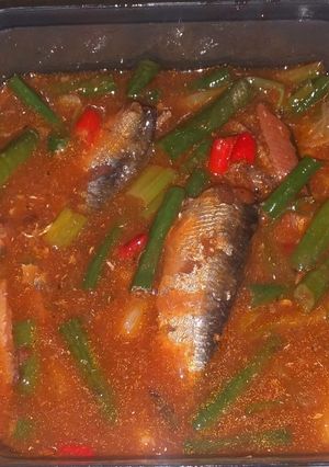 Foto resep Sarden asam dengan lokio dan kacang panjang