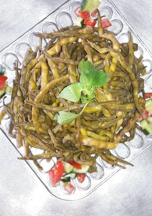صورة لوصفة لوبيا خضره سلق