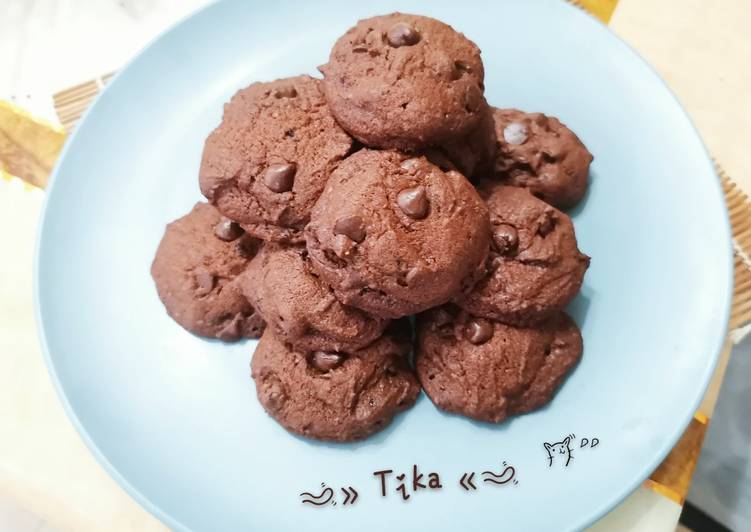 Cara Gampang Membuat 64. Soft Choco Cookies (recook dari Bawell), Bikin Ngiler