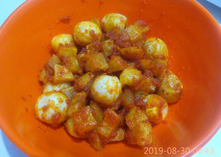 Resep Balado kentang telur puyuh, Enak Banget