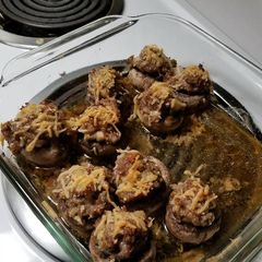 A picture of Easy stuffed mushrooms!.