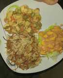 Goulash de pollo y ceviche de mango