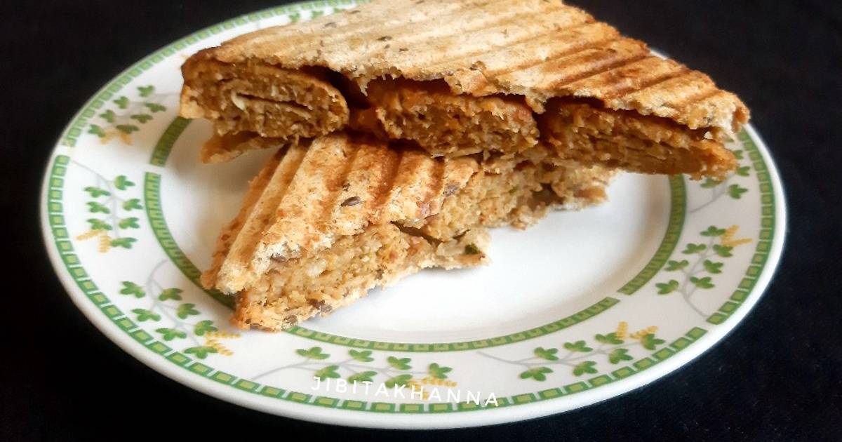 Chicken Kebab Grilled Sandwich (with leftover Kebab) Recipe by Jibita