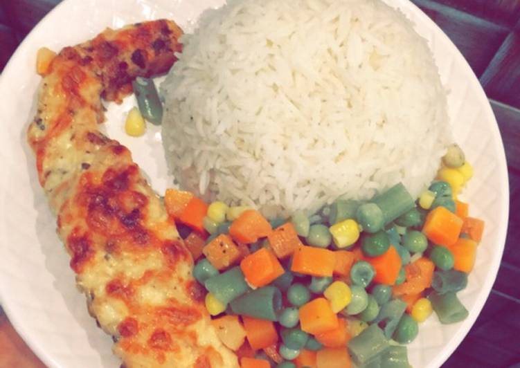 سالمون بالجبنة مع ارز