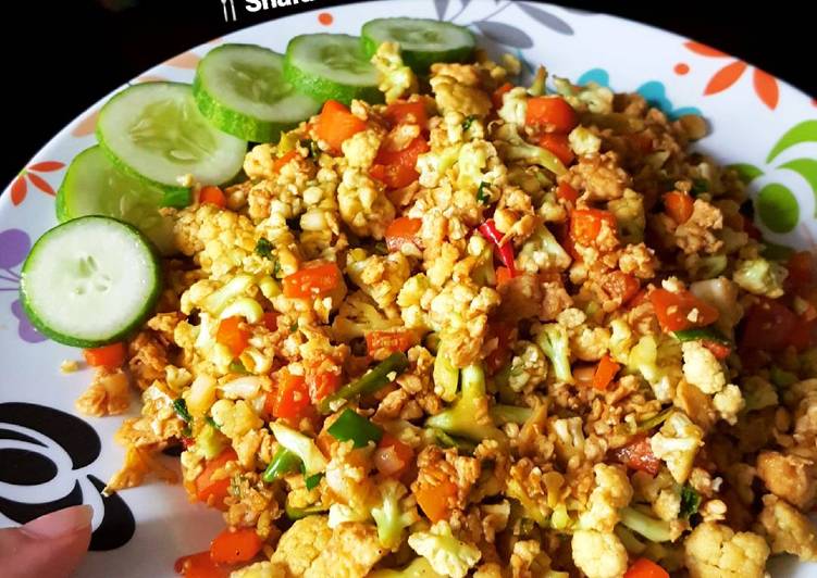 Cara Membuat Cauliflower fried rice (Nasi goreng diet)🇺🇸 yang Menggugah Selera!
