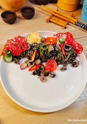 Foto resep Tumis Squid Ink Spaghetti