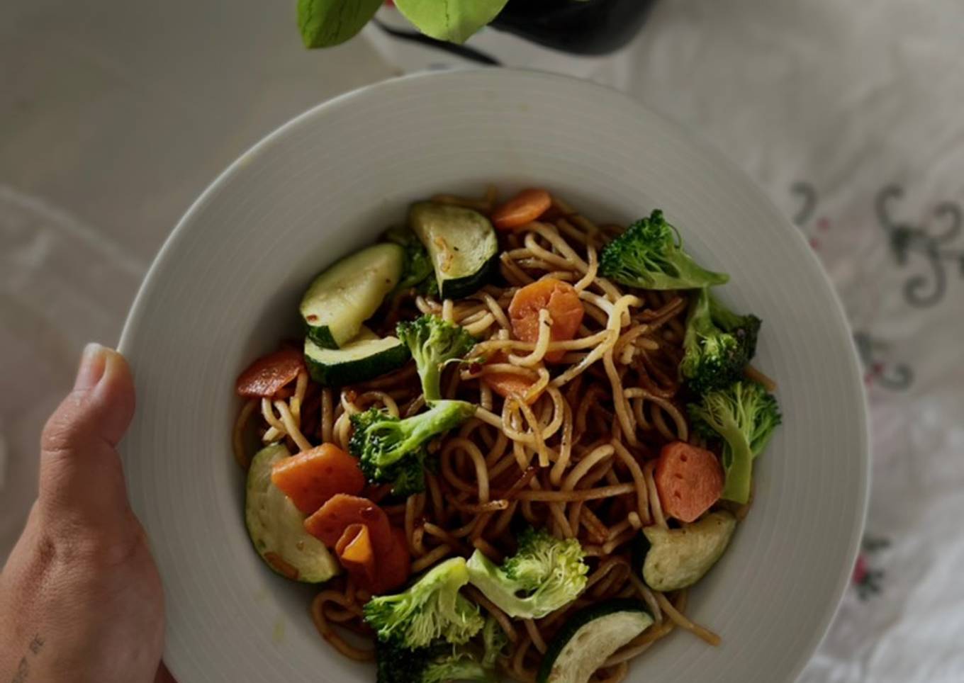 Spaghettis con toque oriental