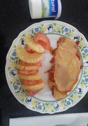 Una foto de Pechuga de pollo rellena