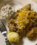 Casserole chicken biryani