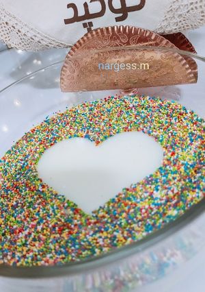 عکسی از دستور دسر با طعم هل و گلاب برای تولد رقیه خاتون سه ساله🥳🥳