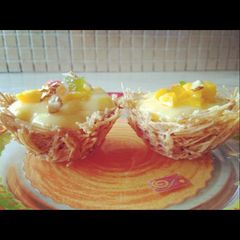A picture of Sevai basket with mango Rabri.