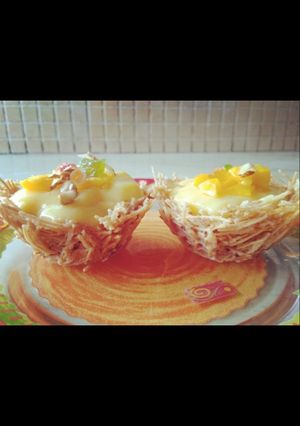 A picture of Sevai basket with mango Rabri.