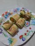 Rulos de zucchini rellenos grillados