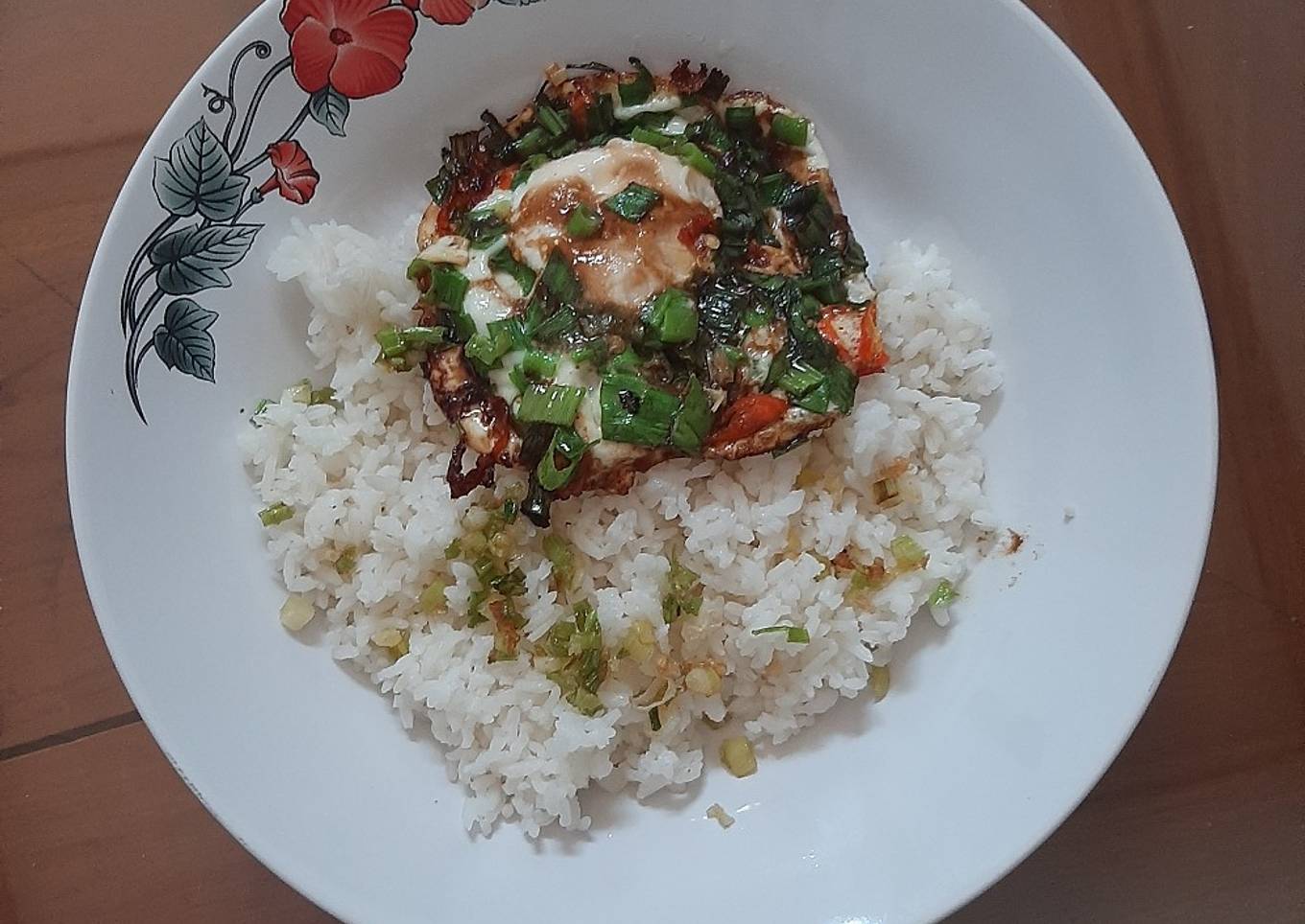 Nasi Telor Ceplok Daun Bawang
