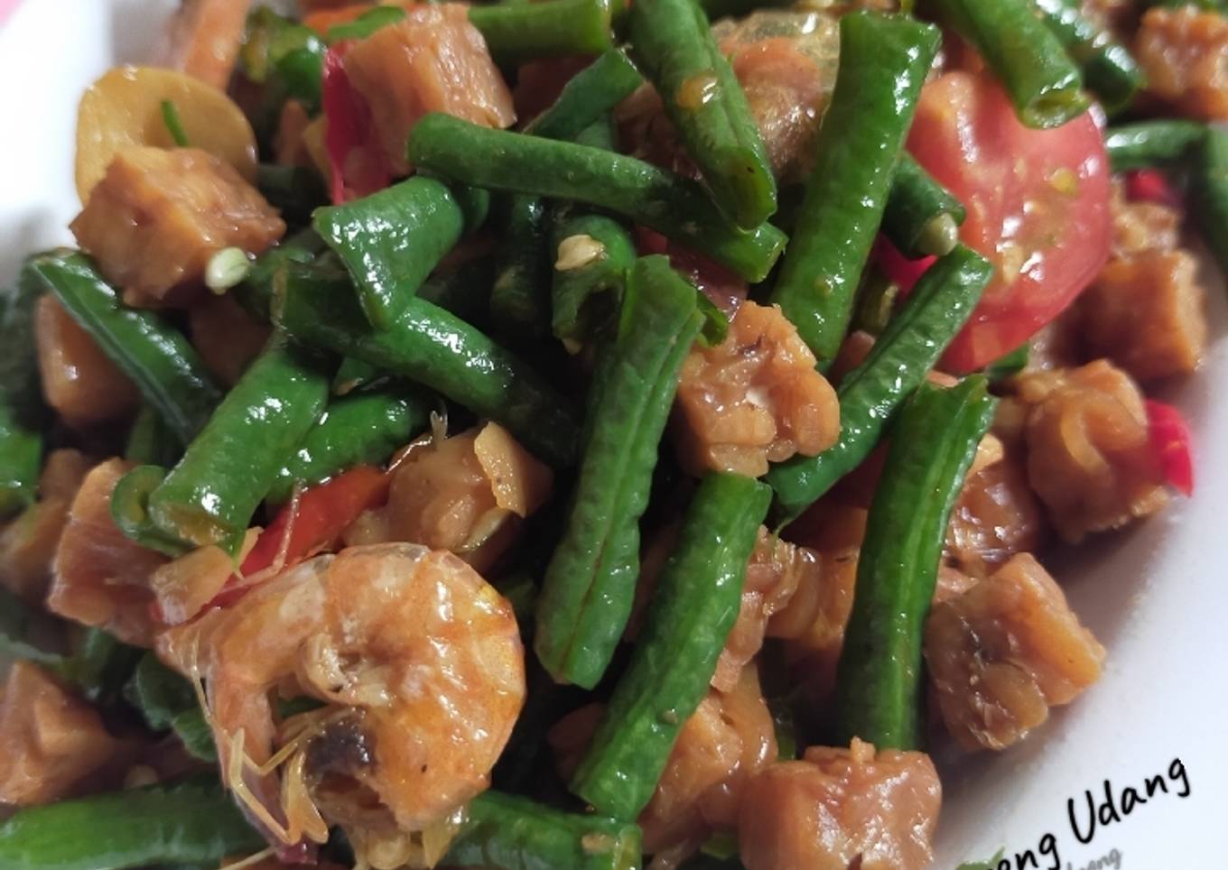 Tumis Kacang Tempe Goreng Udang