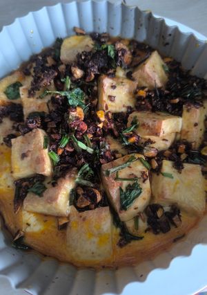 Gambar Tahu Bakar Bawang Putih dan Chili Flakes