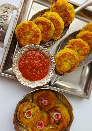 A picture of High Protein Moong Dal/Toor Dal and Soy Paneer Cutlet.