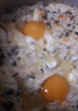 Una foto de Arroz con acelga