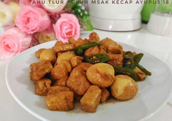 Tahu telur puyuh masak kecap