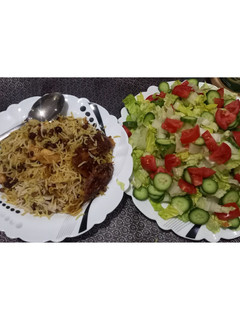 عکسی از دستور عدس پلو،مرغ تکه ای