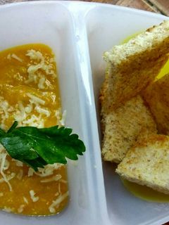 Foto resep MPASI 10 bulan + Kabocha Sup Cream dengan Roti Panggang