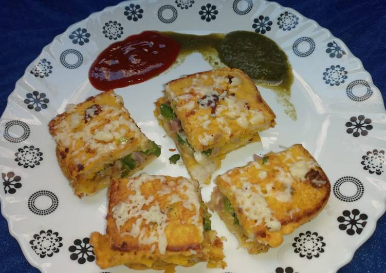 Cheesy besan bread toast