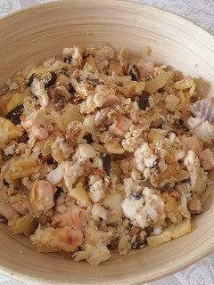 Una foto de Revuelto de bacalao y berenjenas en airfryer