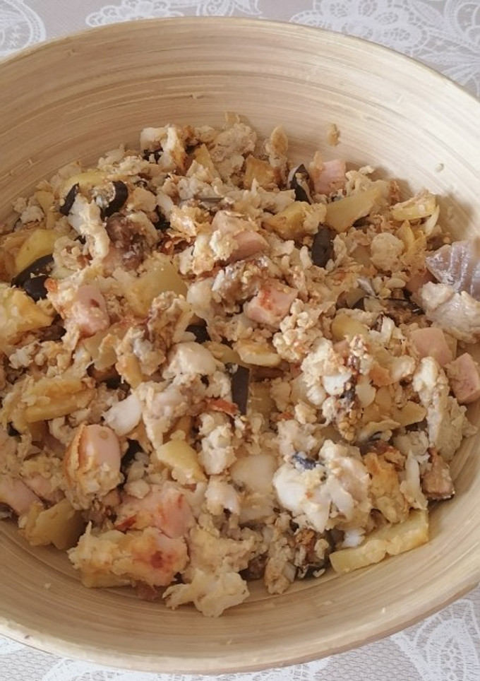 Una foto de Revuelto de bacalao y berenjenas en airfryer