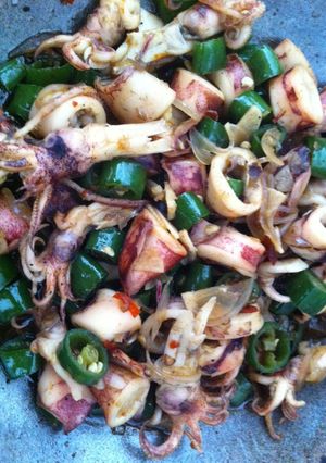 Foto resep Cumi Asin Kering Cabe Ijo