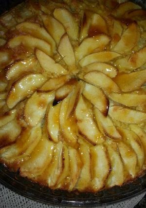Una foto de Tarta de manzanas verdes sin manteca,deliciosa !