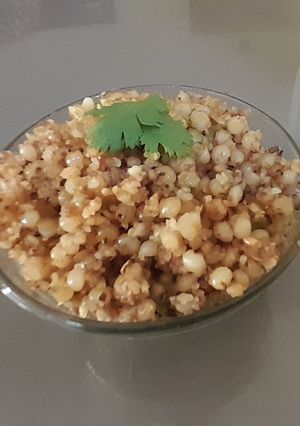 A picture of Jowar Khichdi-pressure cooker recipe.