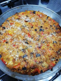 Foto di Pizza di pane e verdure
