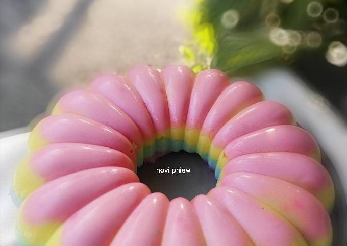 Cara Membuat Puding Roti Tawar Rainbow Menu Enak