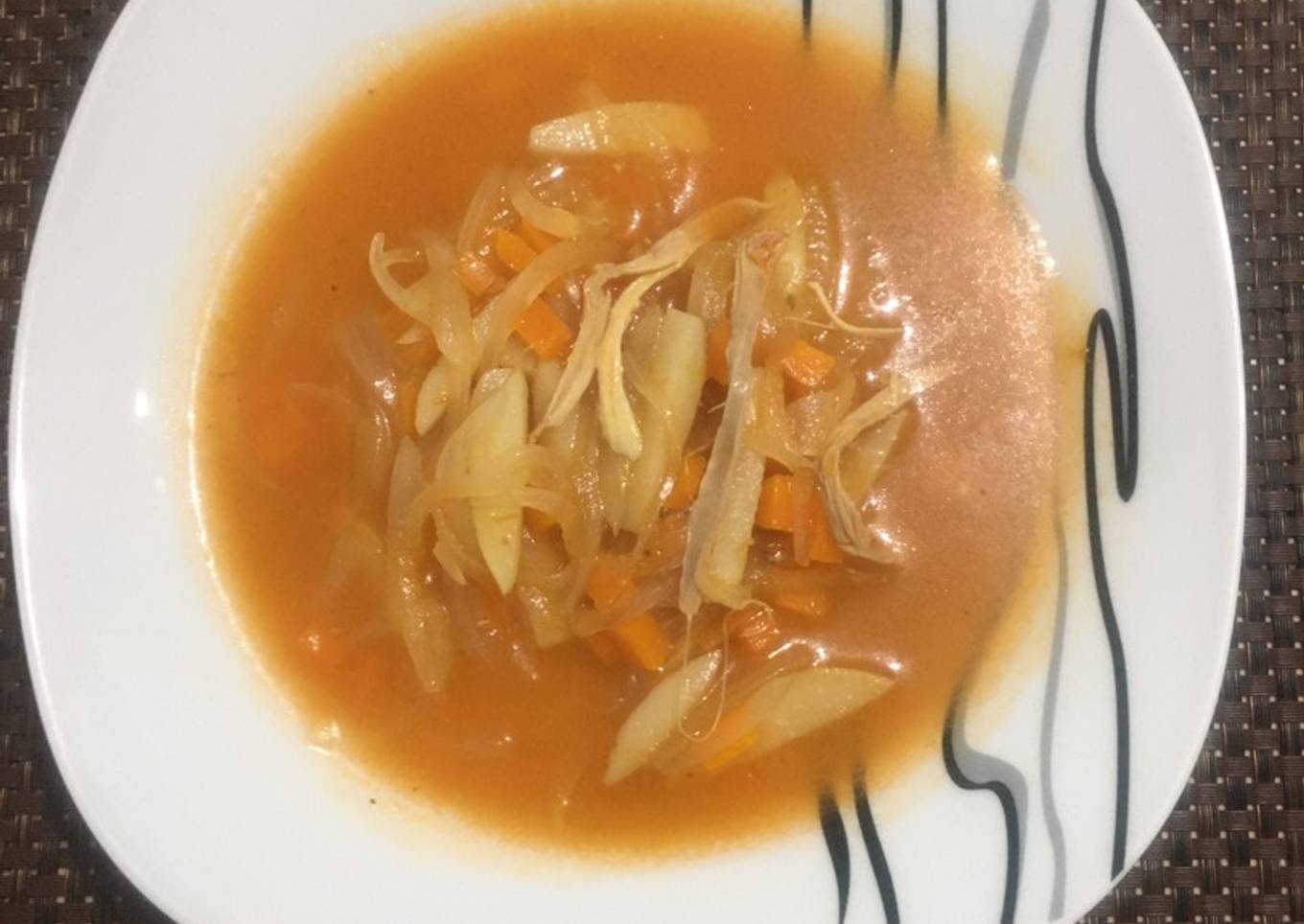 Sopa de cebolla, zanahoria y papa 🥕