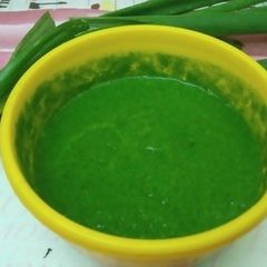 A picture of Spring onion coriander mint chutney.