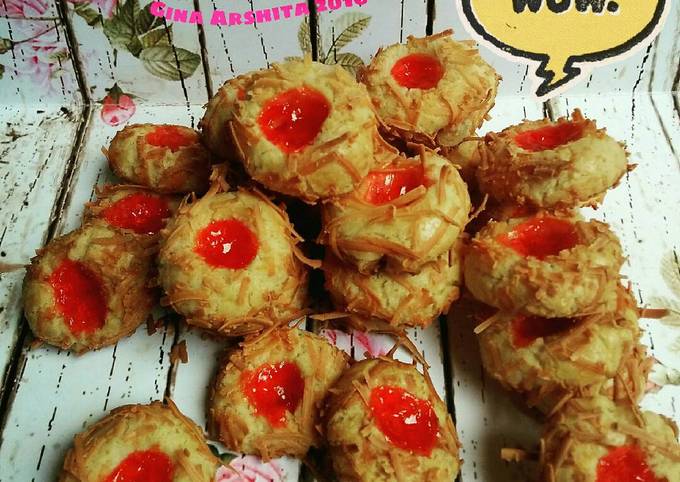 Crunchy Strawberry Cheese Thumbprint Cookies