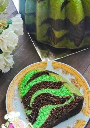 Foto resep Bolu Pandan Cokelat Putih Telur