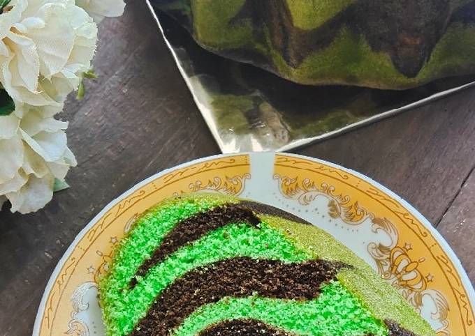 Resep Bolu Pandan Cokelat Putih Telur, Sempurna