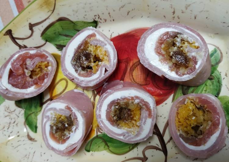 Rollitos de york y salmón