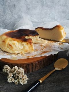 Foto resep Basque Burnt Cheesecake (No Whipped/Heavy Cream)