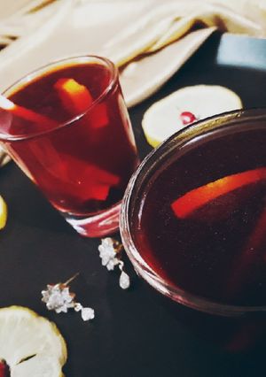 A picture of Pomegranate Spritzer Mocktail Shots.