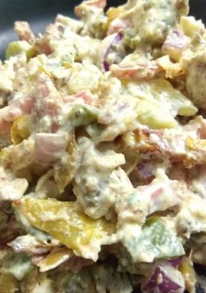 A picture of Grilled chicken salad.